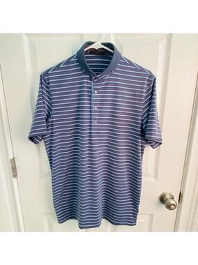 Greyson Golf Polo Mens Size Small Stripe Button Down Collar S